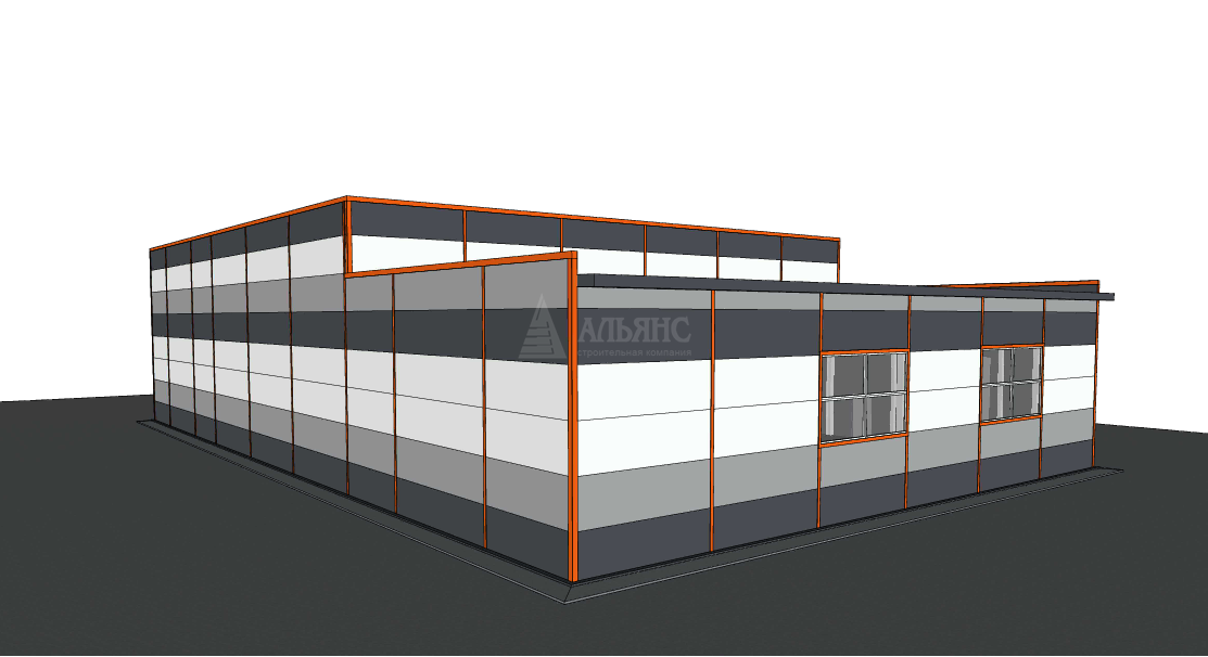 3D визуализация Проект СТО из сэндвич-панелей - фото 10