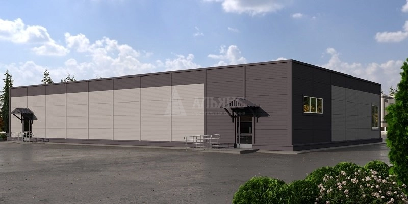 3D визуализация Магазин кулинарии из сэндвич-панелей - фото 1