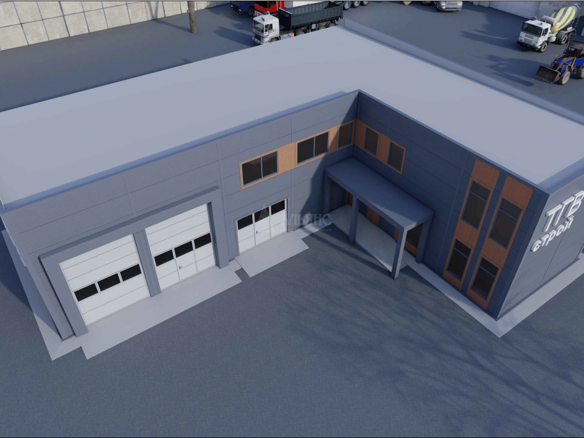 3D визуализация Здание АБК из сэндвич-панелей - фото 5